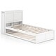 preview thumbnail 1 of 9, Twin/Full Kids Wooden Platform Bed with Trundle Storage Headboard Twin