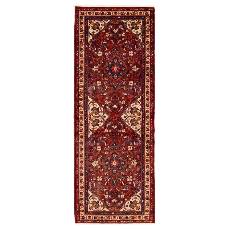 ECARPETGALLERY Hand-knotted Anadol Red Wool Rug - 3'5 x 9'3 - Dark Red - 3'5 x 9'3