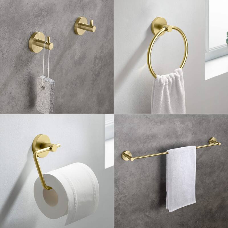 Circular 5-Piece Bathroom Hardware Set