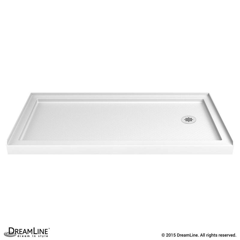 DreamLine Infinity-Z 32 in. D x 60 in. W x 76 3/4 in. H Sliding Shower Door, Shower Base and Backwall Kit - 32" x 60"