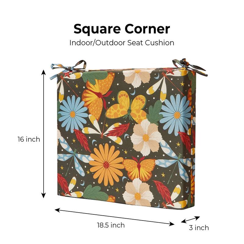Set of 4 Solid Soft Outdoor Patio Deep Seat Cushion