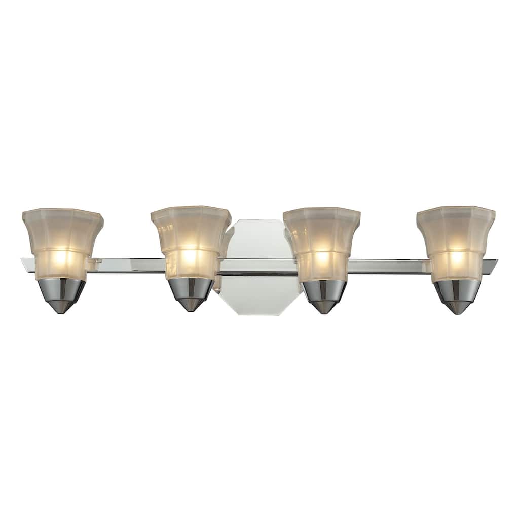 Deco 31-inch High 4-Light Vanity Light in Polished Chrome