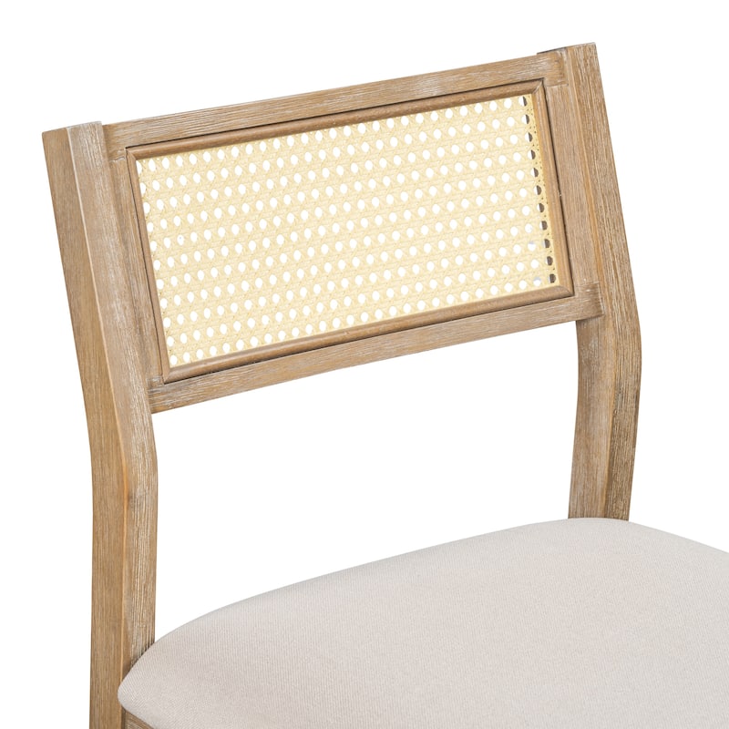 GDFStudio - Trexm Farmhouse 6-piece Dining Sets with Upholstered