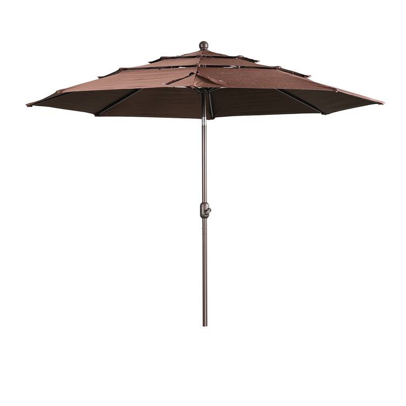 Aoodor Patio Umbrella 10 ft. for Dining Table Outdoor Market Yard Use 3 Tier Ventilation (Umbrella only)