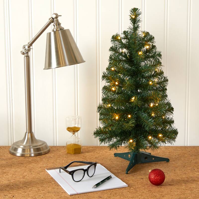 2' Green Christmas Tree with 35 LED Lights and 72 Braches