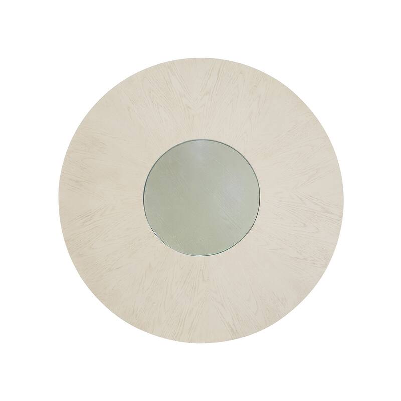 Magnussen Home Lenox Warm Silver And Acadia White Round Dining Table - 54''W x 54''D x 30''H