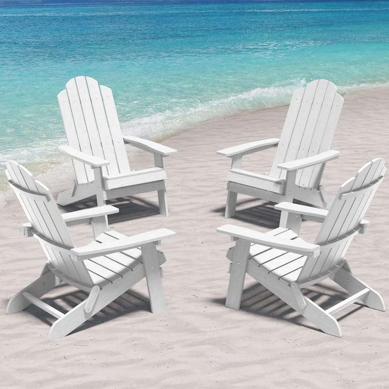 WINSOON All Weather HIPS Outdoor Folding Adirondack Chair Set of 4