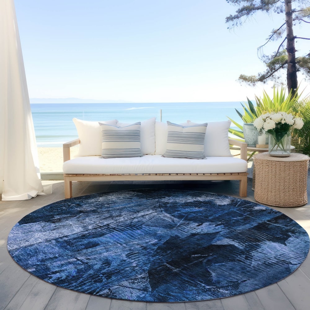 Machine Washable Indoor/ Outdoor Foilage Chantille Rug