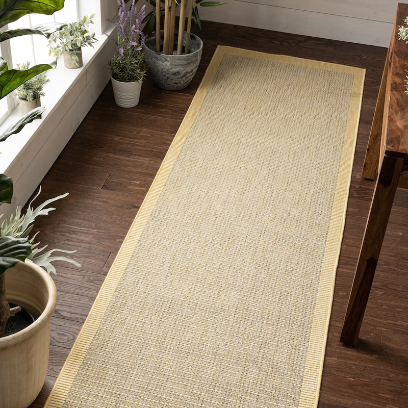 Well Woven Medusa Odin Indoor Outdoor Border Solid Area Rug