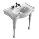 preview thumbnail 6 of 8, Jasmine White Porcelain Wall Mount Console Sink 2 Spindle Pedestal Leg With Overflow and Widespread Faucet Holes