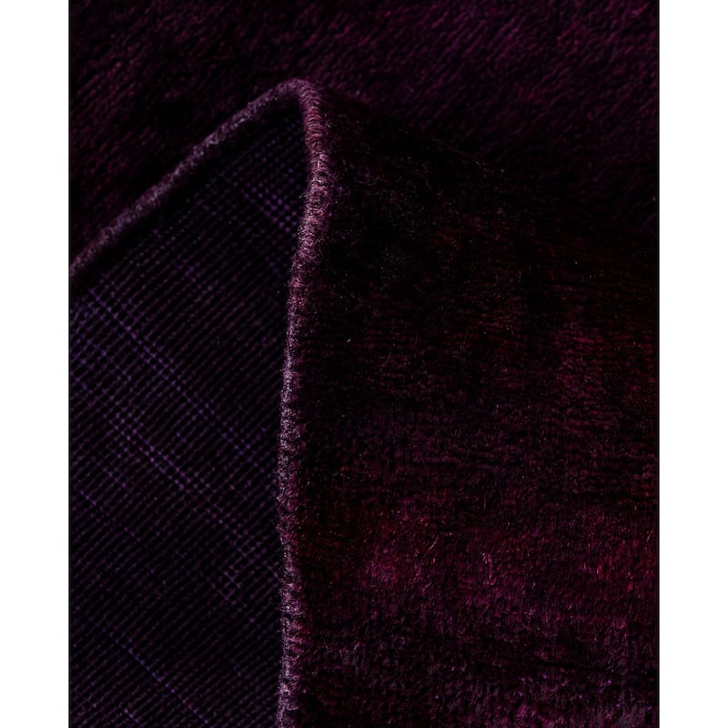 Overdyed One-of-a-Kind Hand-Knotted Area Rug - Purple - 2' 5" x 16' 4"