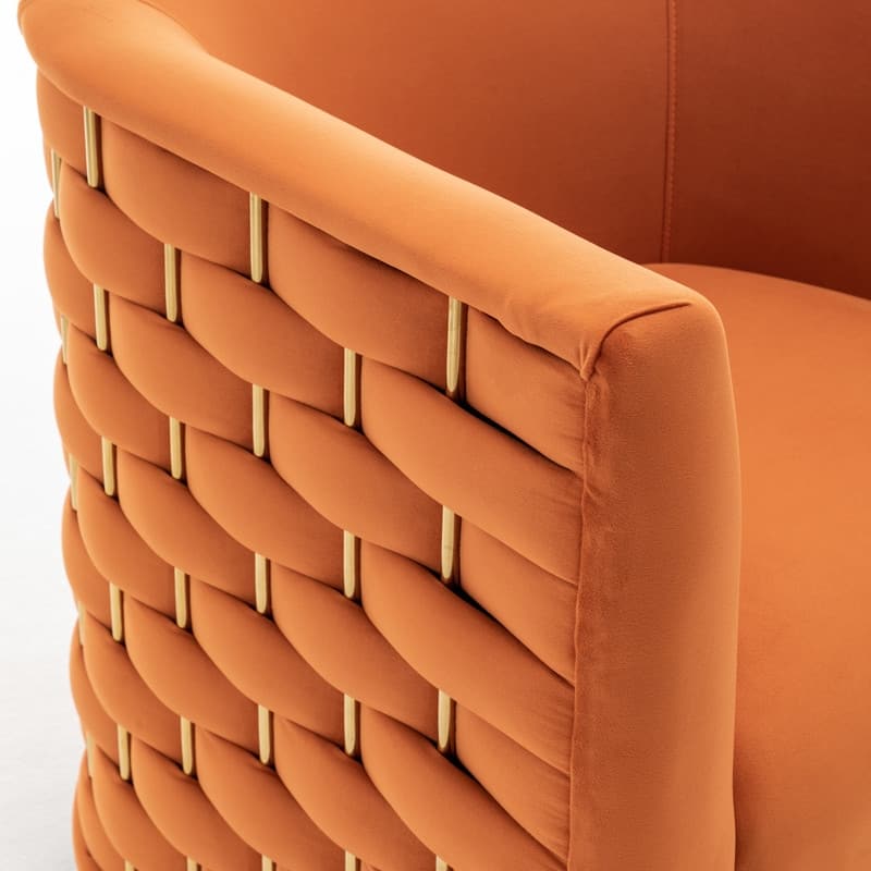 Modern Glam Velvet Upholstered 360 Degree Swivel Barrel Chair