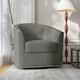 Modern Swivel Barrel Chair with Nailhead Trim