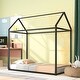 preview thumbnail 1 of 47, House Bed Frame Twin Size, Metal Platform Bed Floor Bed for Kids Black