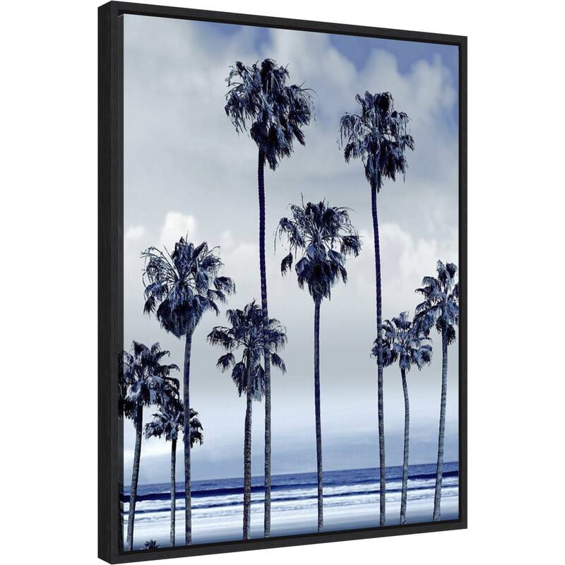 Beach Palms Indigo II by Devon Davis Framed Canvas Art