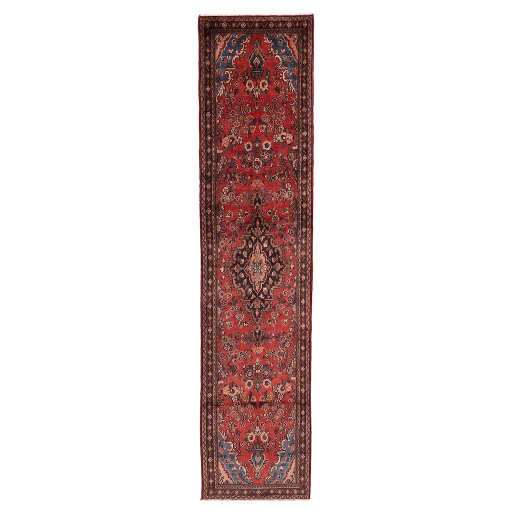ECARPETGALLERY Hand-knotted Andelz Red Wool Rug - 2'8 x 12'2