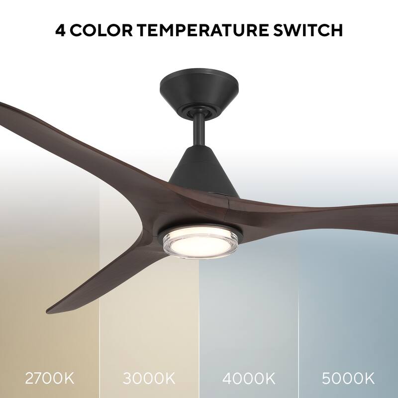 Carve Indoor or Outdoor 3-Blade 60in Smart Ceiling Fan