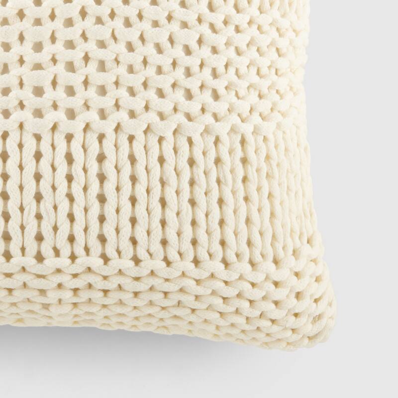 Cozy Chunky Knit Acrylic Decor Throw Pillow