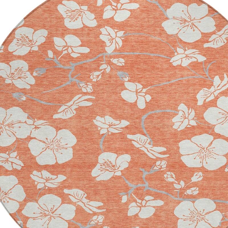 HomeRoots Floral Transitional Rectangle Outdoor Rug