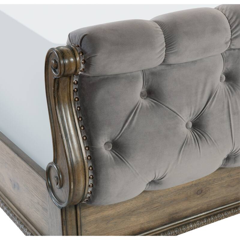 Traditional Luxury Formal Bed 1pc Button Tufted Sleigh Bed