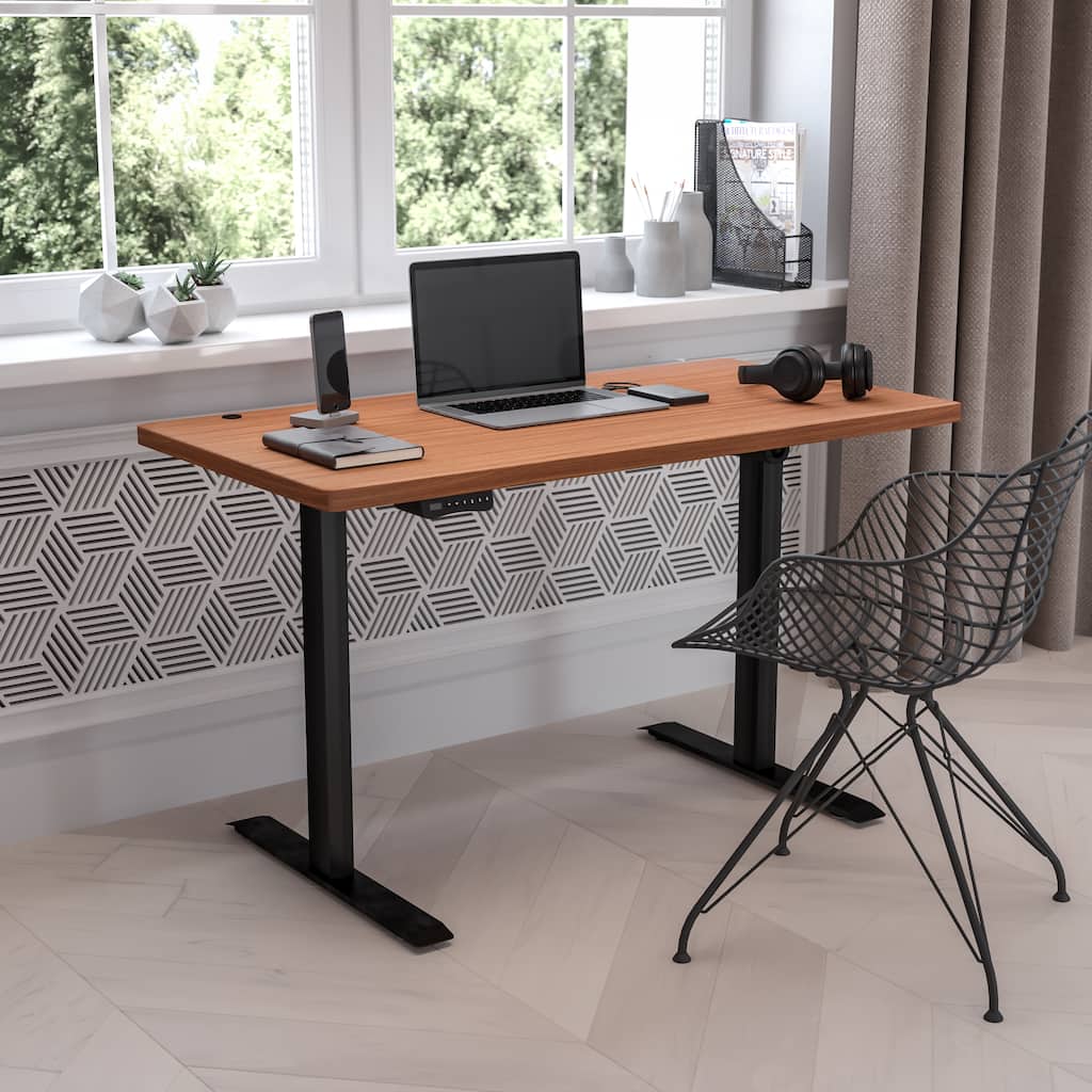 Electric Height Adjustable Standing Desk - 48" Wide x 24" Deep