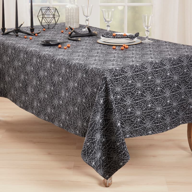 Recycled Jacquard Spider Web Tablecloth - 65"x120"