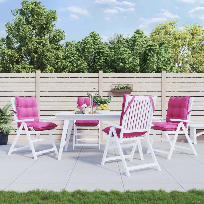 vidaXL Lowback Chair Cushion Set of 4 Anthracite - 19.7 x 39.4 x 2.8 in. - Pink (1)