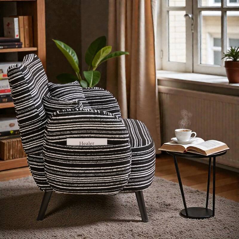 Modern Boucle 2-Seater Sofa with Storage Pockets, Deep-Seated Small Couch with Armrest Pillows for Apartments