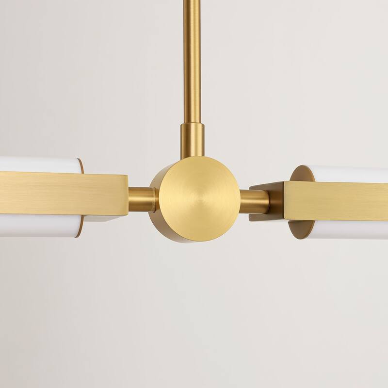 2-Light Modern Linear Dimmable Integrated LED 3000K Warm Light Kitchen Island Pendant Light
