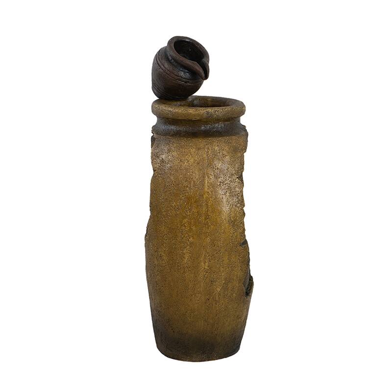 3 Tier Brown Water Fountain with Pot Design