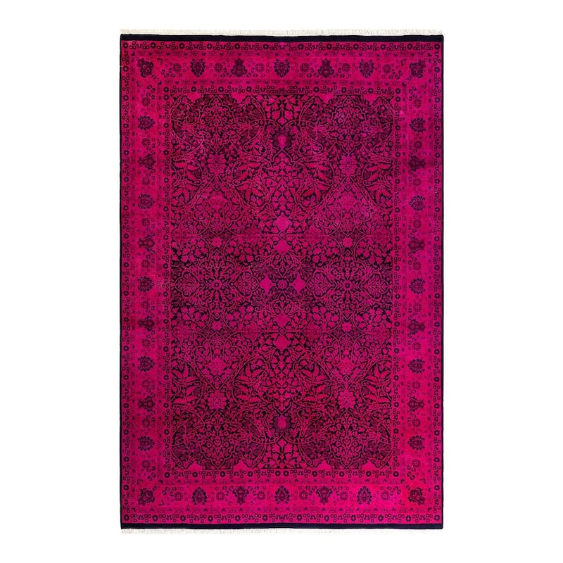 Contemporary Overdyed Wool Hand Knotted Area Rug - 6' 1" x 9' 1"