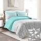 preview thumbnail 16 of 18, Lush Decor Glitter Ombre Metallic Print Comforter Set AQUA/GRAY - Full - Queen