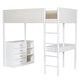 preview thumbnail 22 of 84, Modern Teddy Fleece Loft Bed with Storage Shelf, Drawers & Desk, Multi-Functional Wood Loft Bed Frame w/Soft Padding