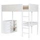 preview thumbnail 87 of 93, Teddy Fleece Loft Bed with Foldable Study Table, 4 Storage Drawers and Shelves Wood High LoftBed Frame for Bedroom