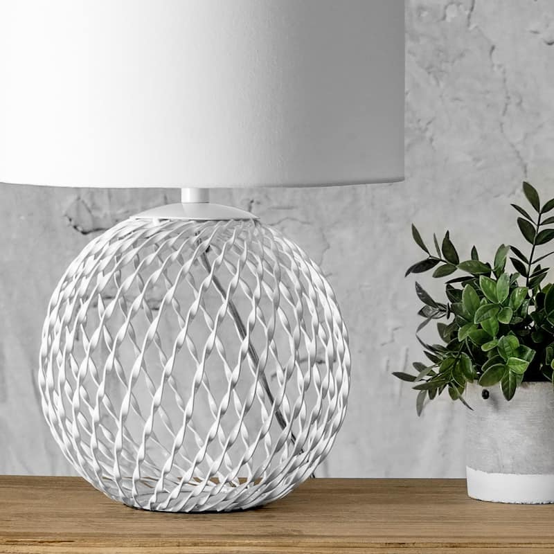 Nuloom Galena 20" Contemporary White Table Lamp - 13"W x 13"D x 20"H