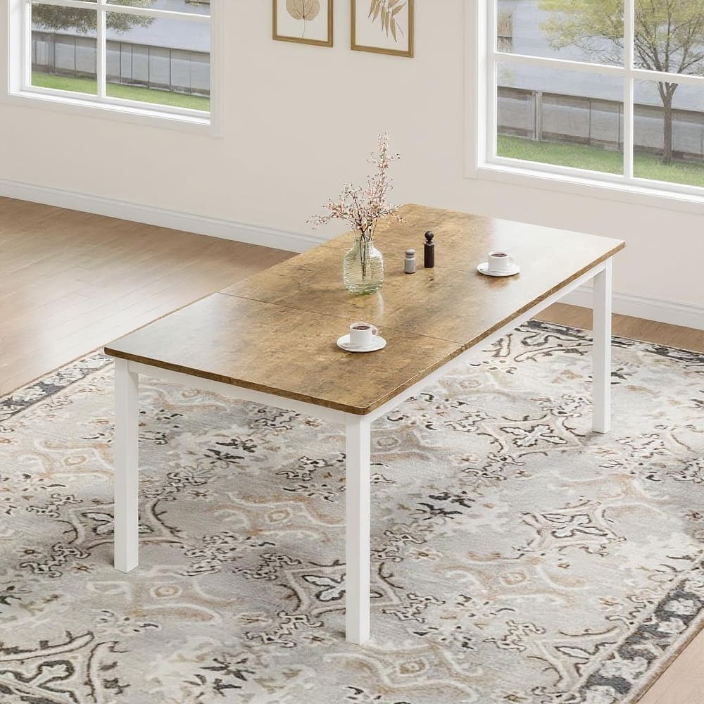 Industrial Dining Table for 6-8 People, with Metal Legs