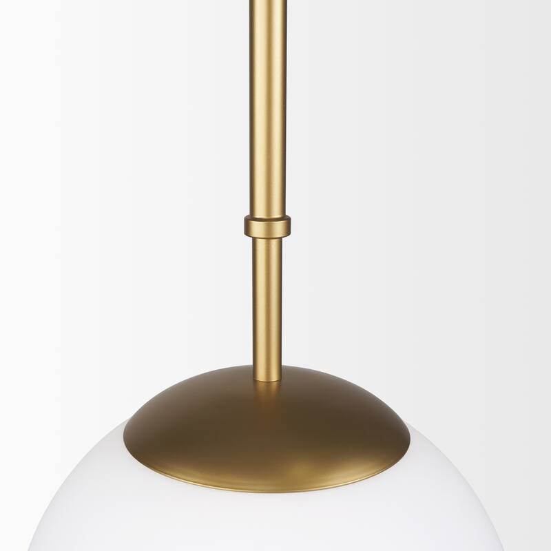 Edie Brushed Gold Metal w/ Frosted Glass Globe 1-Light Pendant - 12.0L x 12.0W x 54.0H - 12.0L x 12.0W x 54.0H