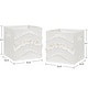 preview thumbnail 3 of 2, Ivory Boho Bohemian Collection Foldable Fabric Storage Bins - Gender Neutral Off White Farmhouse Chic Minimalist Fringe
