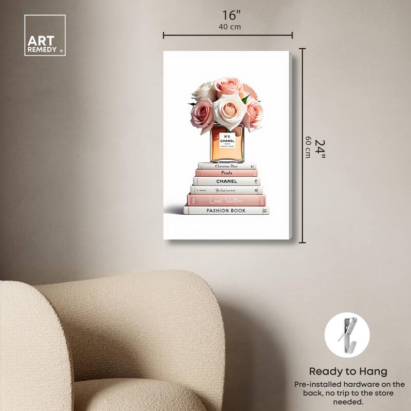 Rose Reads Rouge Canvas by Art Remedy, Gallery Wrapped