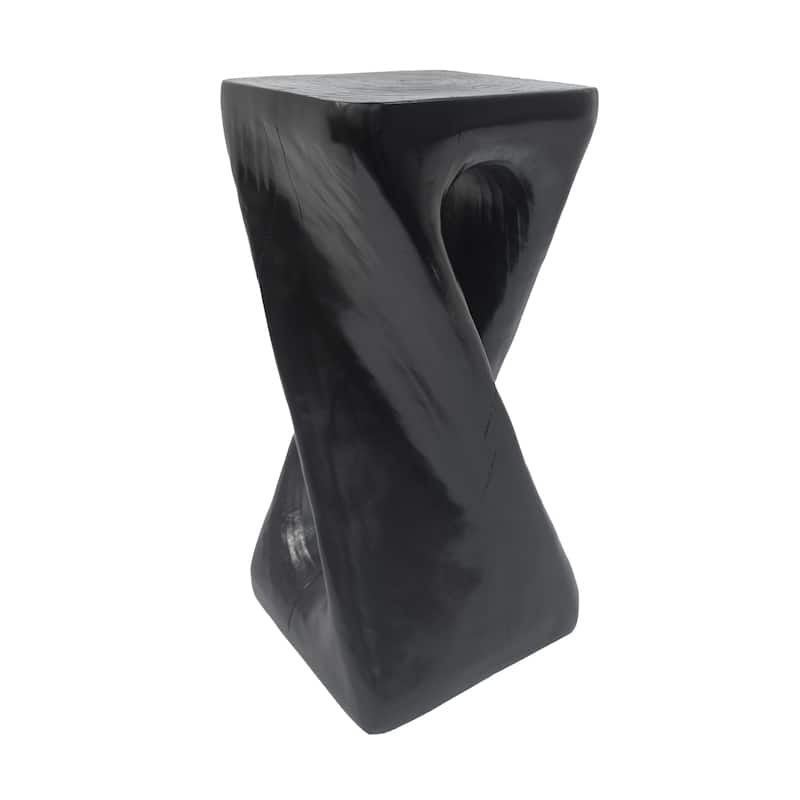 Twist Shape Side Table Lightweight Concrete End Table Decorative Accent Table, Garden Stool Table for Outdoor Indoor