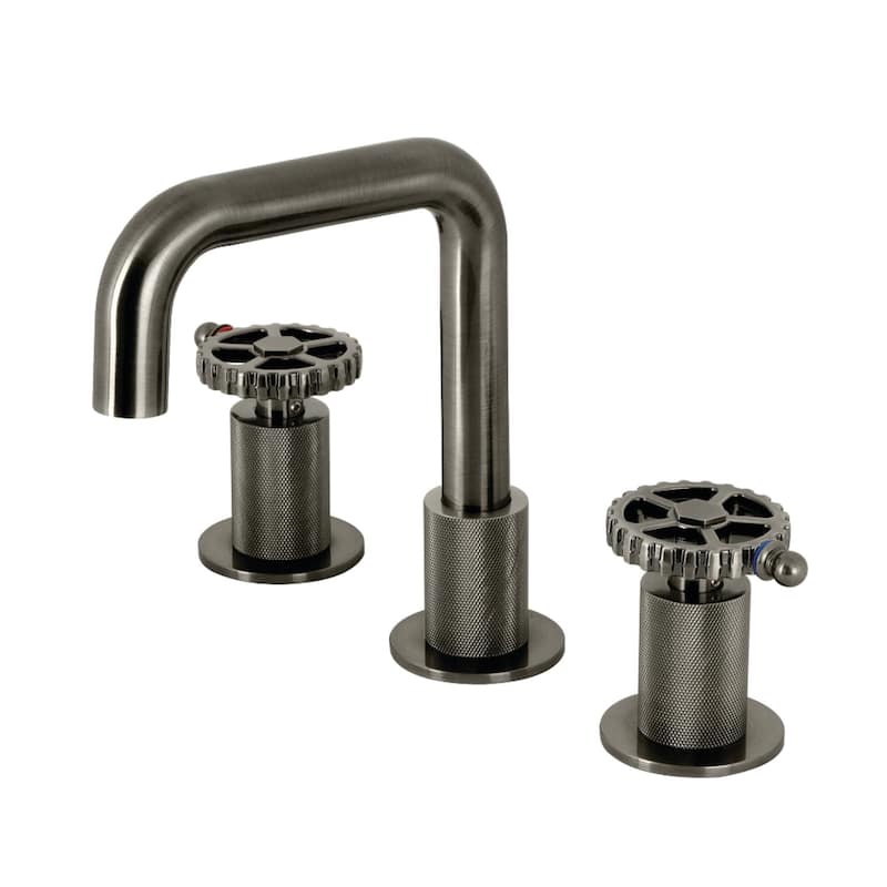 Kingston Brass KS141.CG Fuller 1.2 GPM Widespread Bathroom Faucet with - Black Stainless