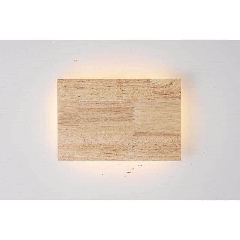 46.5" Natural Oak Rectangular Warm Light LED Wall Sconce for Living Room, Bedroom, Dining Area