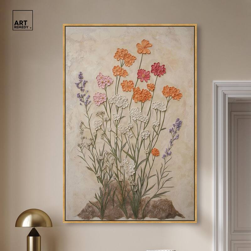 Sculpted Flora Frieze II Canvas by Art Remedy
