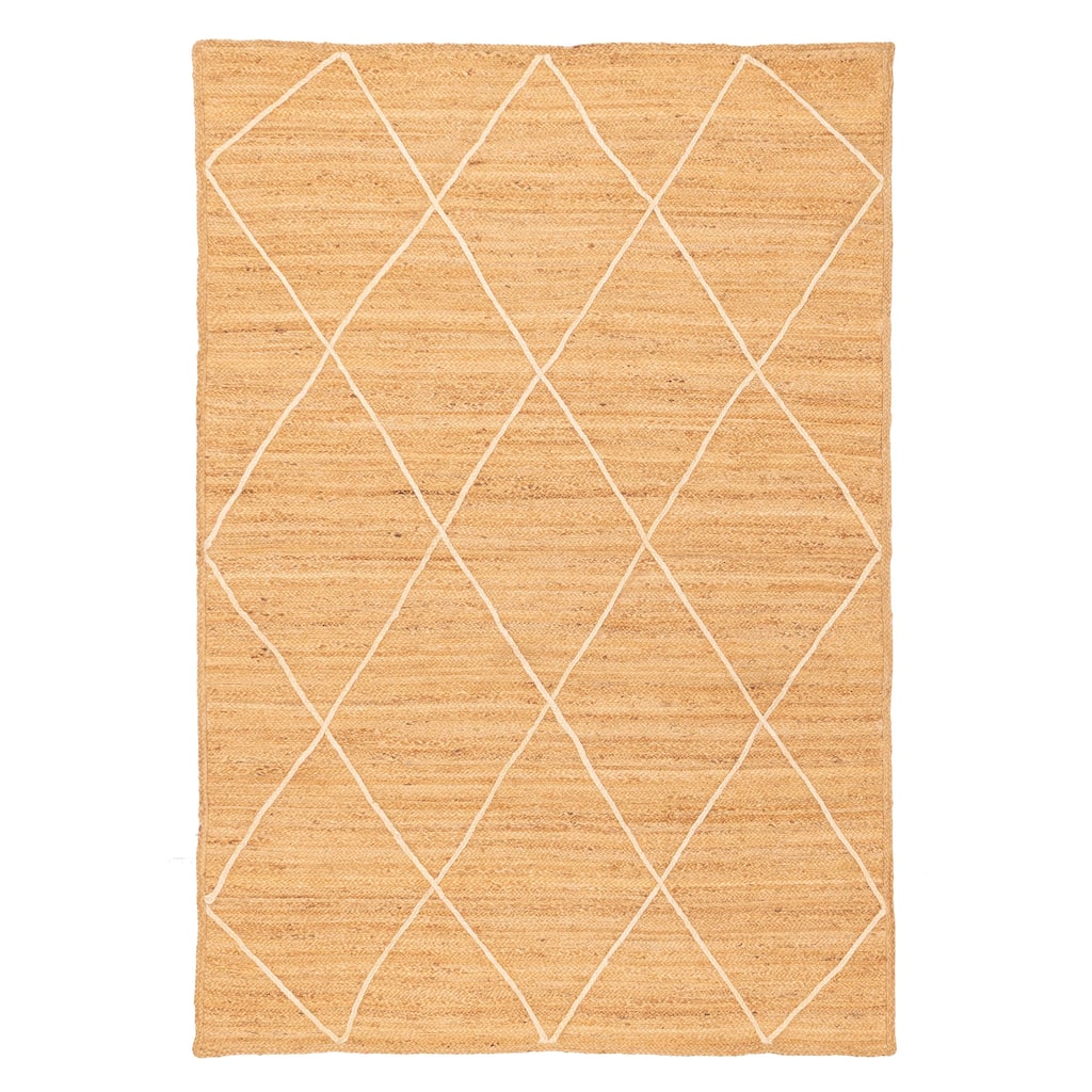 ECARPETGALLERY Braided Weave Palas Denizli Tan Jute Rug - 5'2 x 7'6