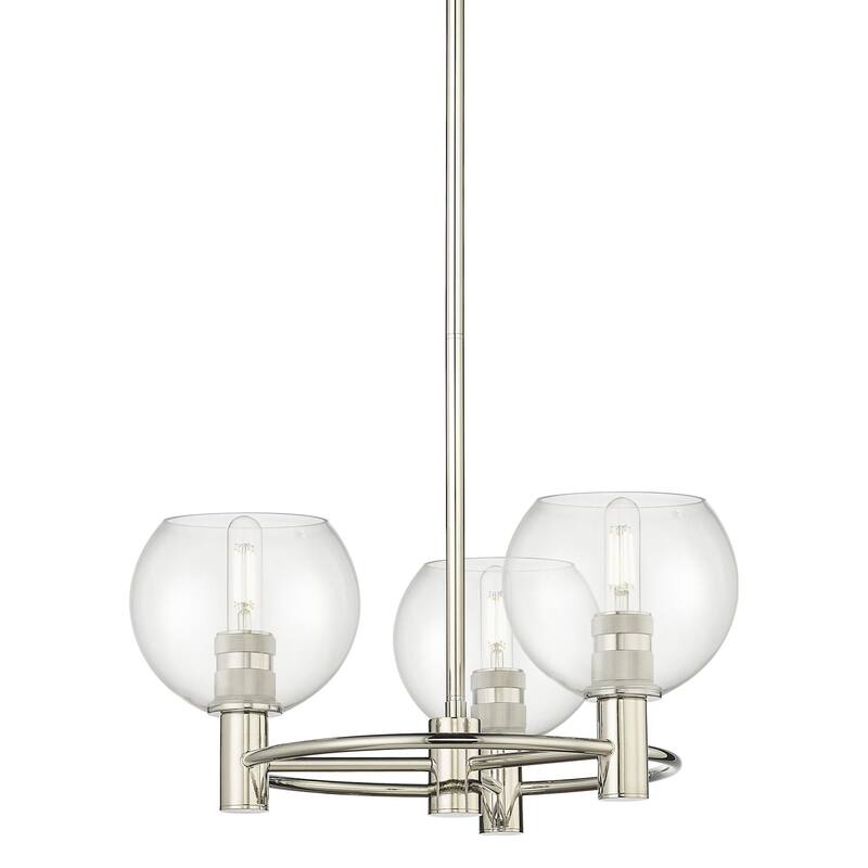 Innovations Lighting 434-3CR-8-20 Crown Point Pendant Crown Point 3 - Polished Nickel / Clear