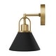 preview thumbnail 5 of 7, Hunter Carrington Isle Black and Luxe Gold Wall Sconce Light Fixture - Bathroom Bedroom Hallway Casual Transitional Designer