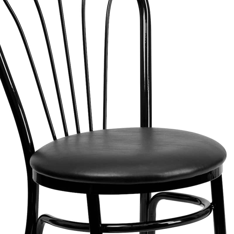 Fan Back Metal Chair with Vinyl Seat - 16"W x 20"D x 34.5"H