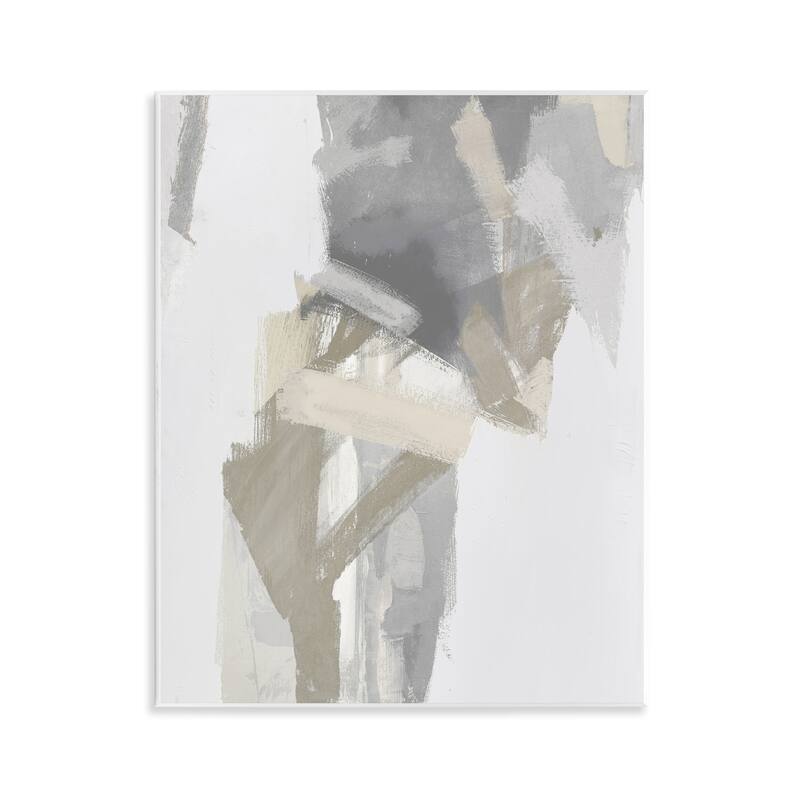 Stupell Elegant Grey & Beige Streaks Wall Plaque Art Design By Rachel Springer - 11 x 14