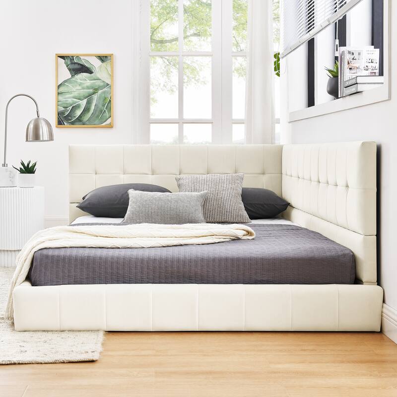 Full Size Upholstered Daybed with Backrest and Armrests