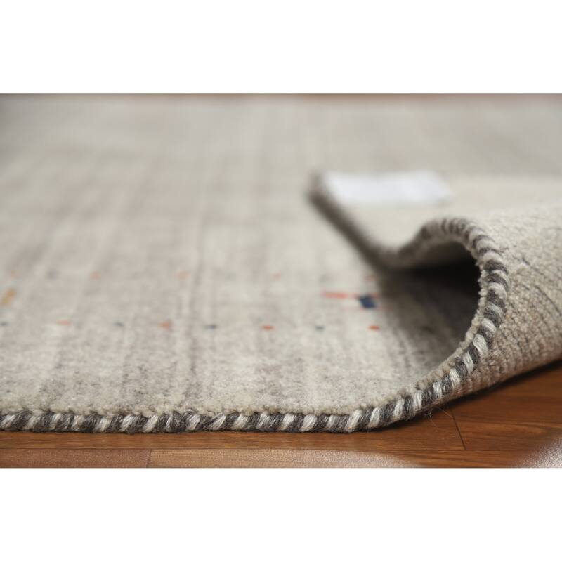 Hand Knotted Oriental 100% Wool Carpet Tribal Animal Pictorial Greys & Charcoal Gabbeh Area Rug - 7' 9'' X 5' 1''